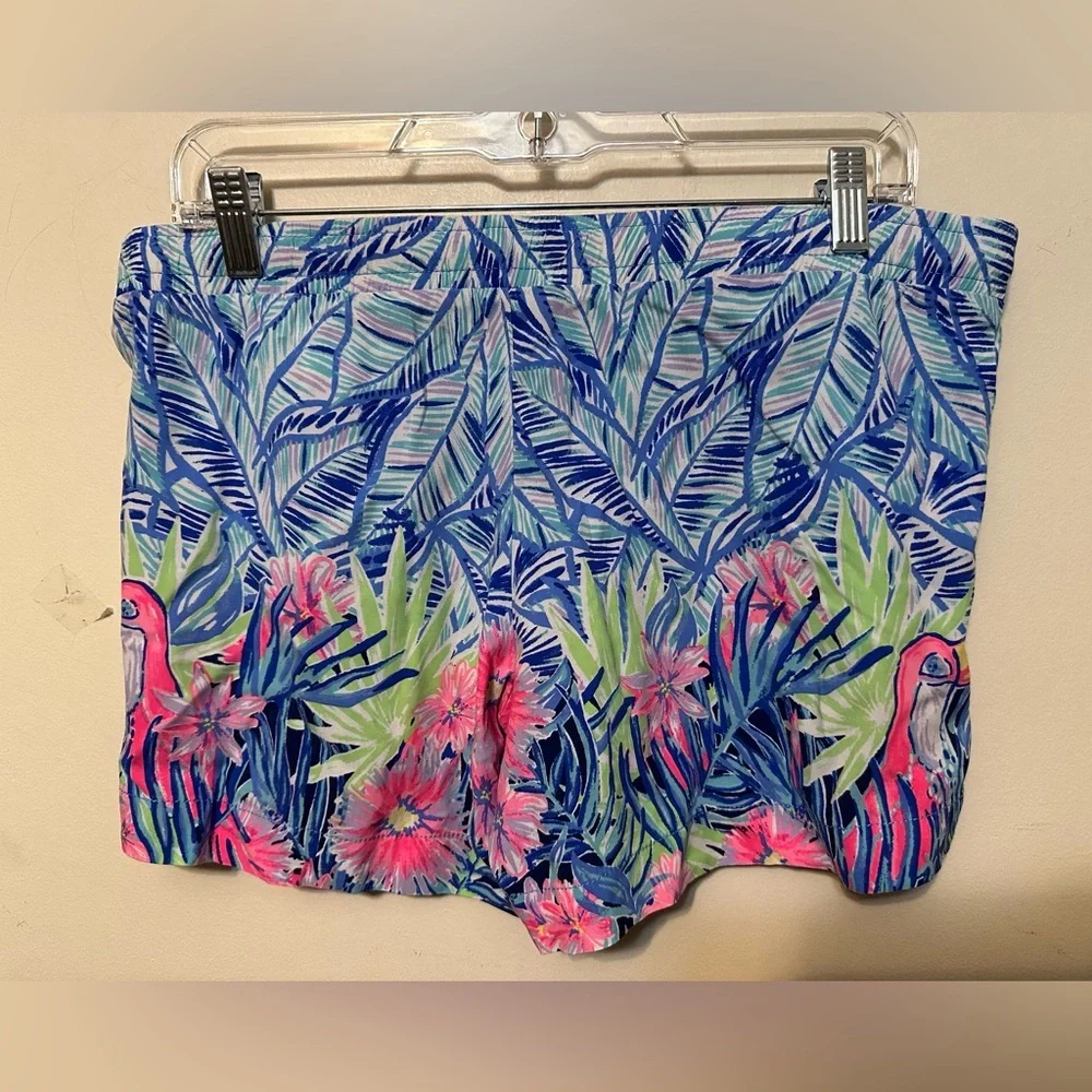 Lilly Pulitzer Katia Shorts Bennet Blue Let's Mango Size XS Flamingo Summer‎
